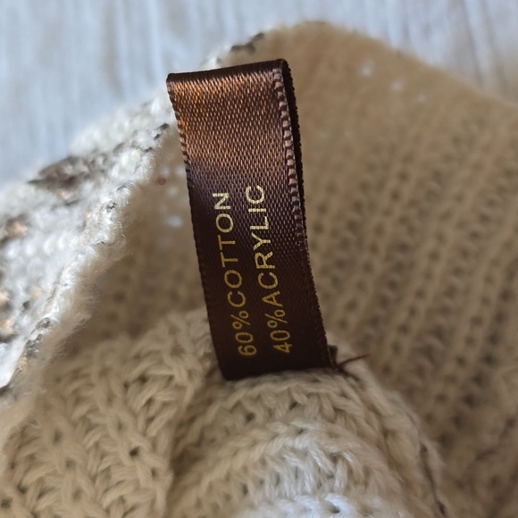 The Limited Women Gold Foil Snakeskin Animal Print Knit Sweater 3/4 Sleeve - Picture 7 of 10